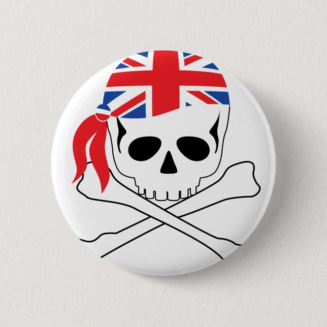 British Pirate 6 Cm Round Badge (Front)