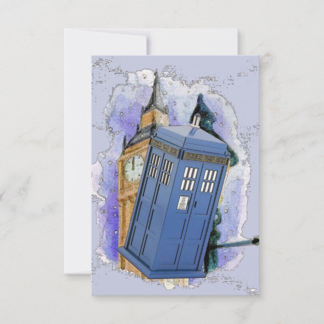 British Police Box Party Invitation (Front)
