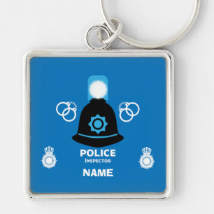 British Police Inspector Coffee Mug Key Ring
