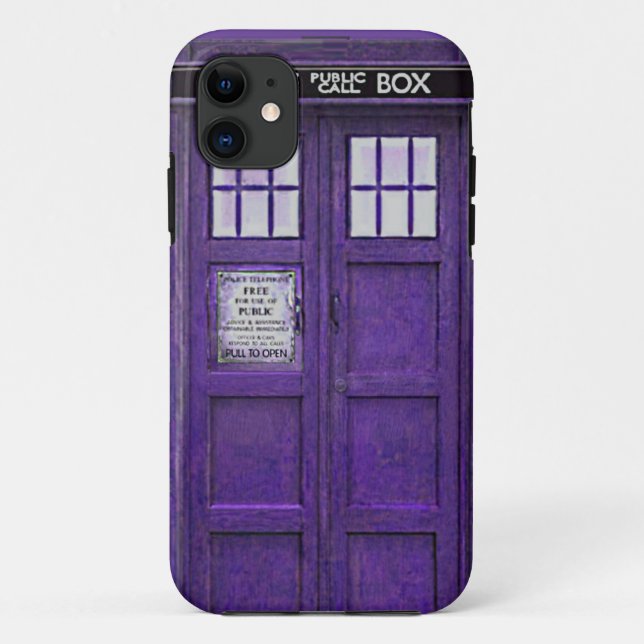 British Police Public Call Box (Purple) Case-Mate iPhone Case (Back)