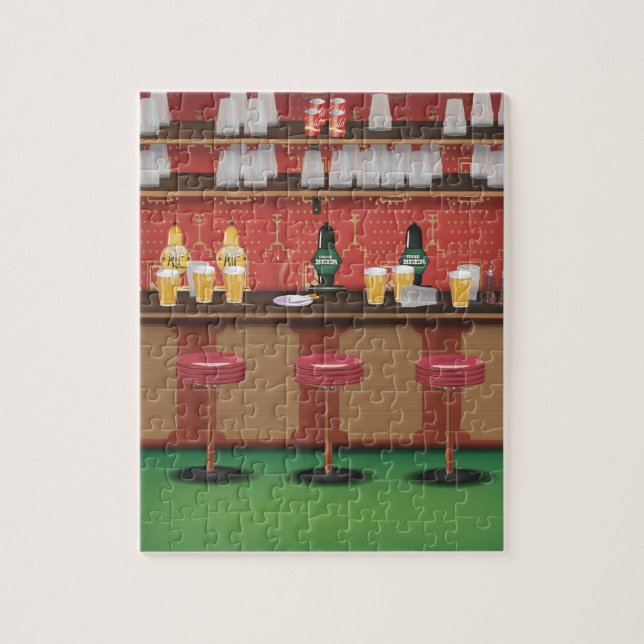 British Pub Bar Jigsaw Puzzle (Vertical)