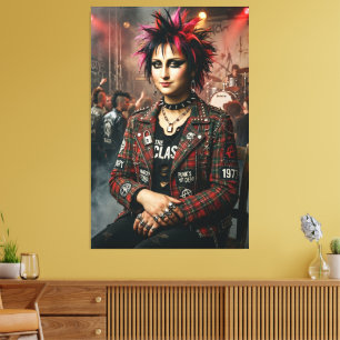 British Punk Rocker Mona Lisa Canvas Print