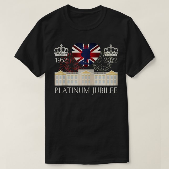 British Queen Monarchy Platinum Jubilee 70th Anniv T-Shirt (Design Front)