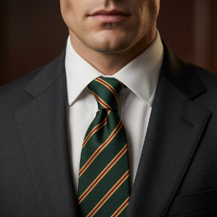 British Racing Green Regimental Stripe Tie