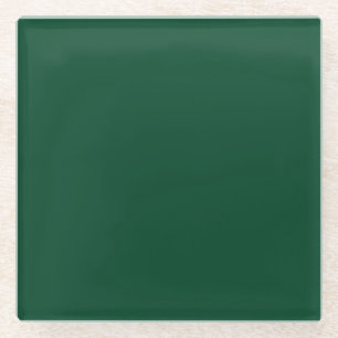 British racing green (solid colour) glass coaster