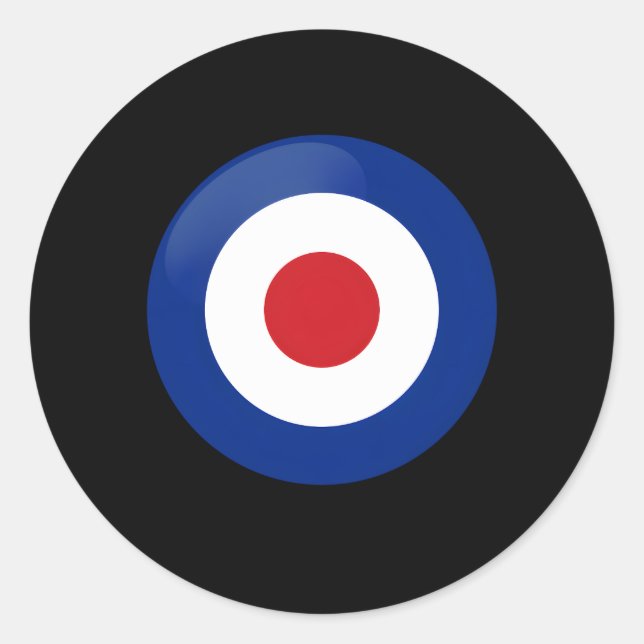 British Raf Mod Bullseye Symbol Roundel Target Classic Round Sticker (Front)