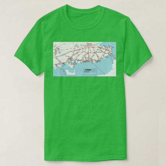 British Rail Southern Region Map 1965 T-Shirt (Design Front)