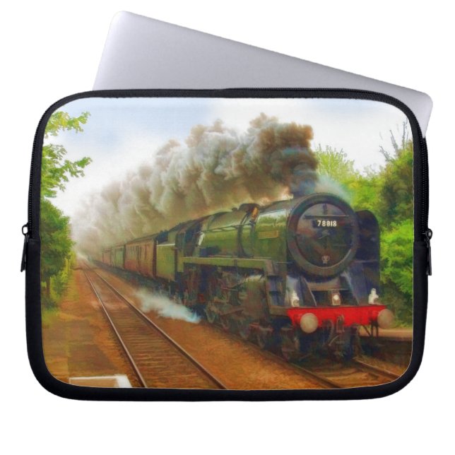 British Railway Steam Train for Trainspotters Art Laptop Sleeve (Front)