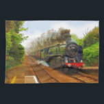 British Railway Steam Train for Trainspotters Art Tea Towel<br><div class="desc">The perfect Steampunk artwork and gift item for Locomotive enthusiasts and Train-spotters everywhere!</div>