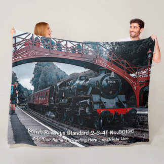 British Railways 2-6-4T No.80136 - Add Name Fleece Blanket