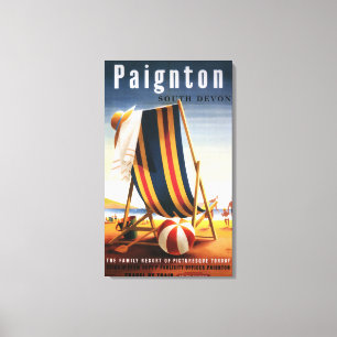 British Railways Beach Chair and Ball Poster Canvas Print
