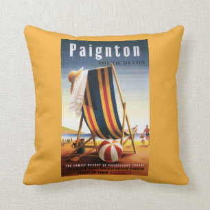British Railways Beach Chair and Ball Poster Cushion