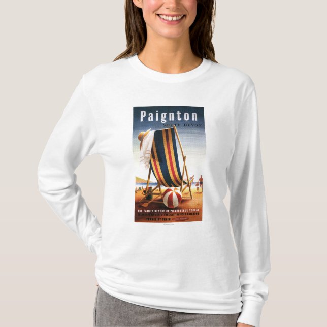British Railways Beach Chair and Ball Poster T-Shirt (Front)