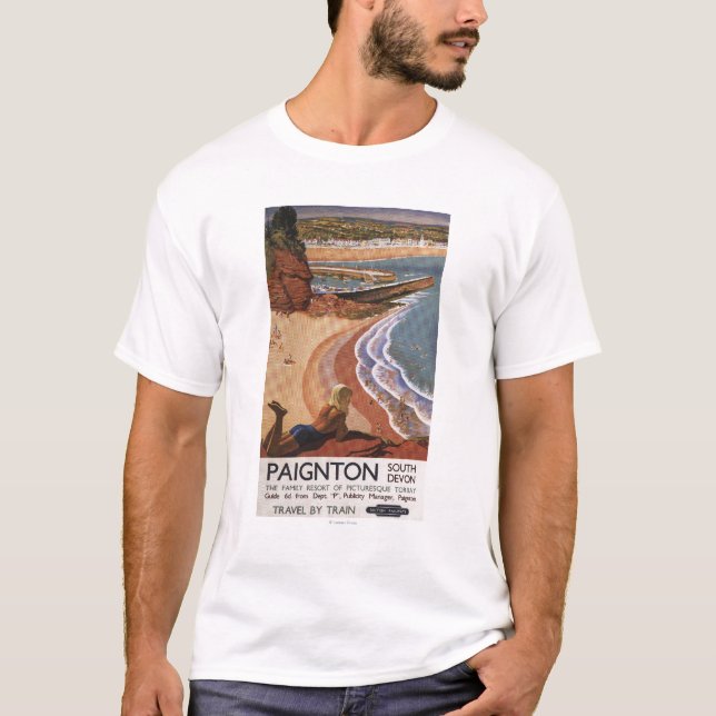 British Railways Girl Looking over a Cliff T-Shirt (Front)