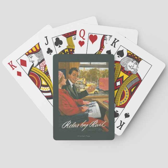 British Railways Relax by Rail Poster Playing Cards (Back)