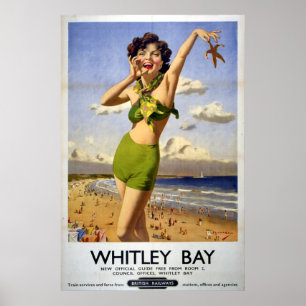 British Railways Whitley Bay 1949 Poster