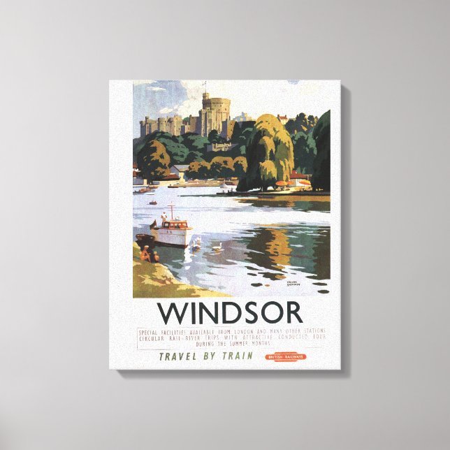 British Railways Windsor Castle Thames Poster Canvas Print (Front)