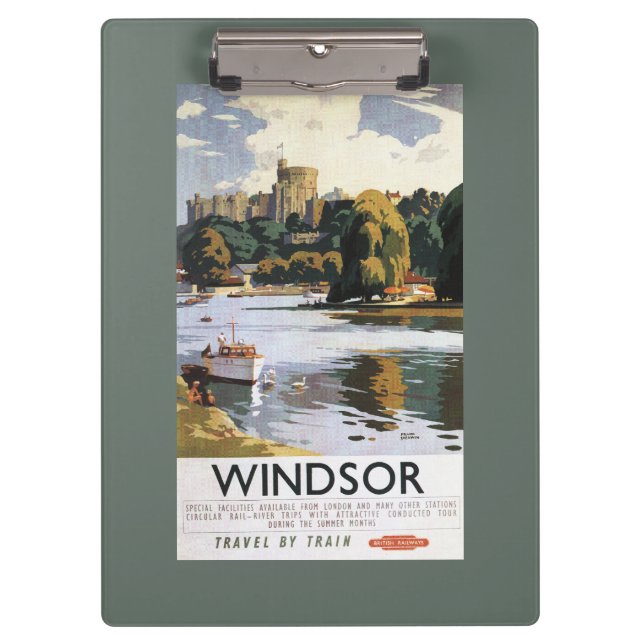 British Railways Windsor Castle Thames Poster Clipboard (Front)
