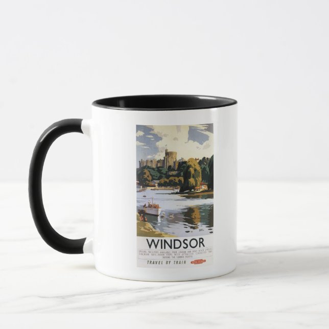 British Railways Windsor Castle Thames Poster Mug (Left)