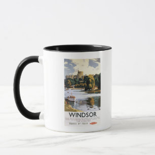 British Railways Windsor Castle Thames Poster Mug