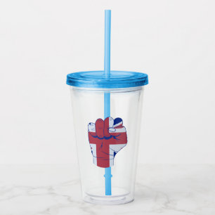 British Raised Fist Acrylic Tumbler