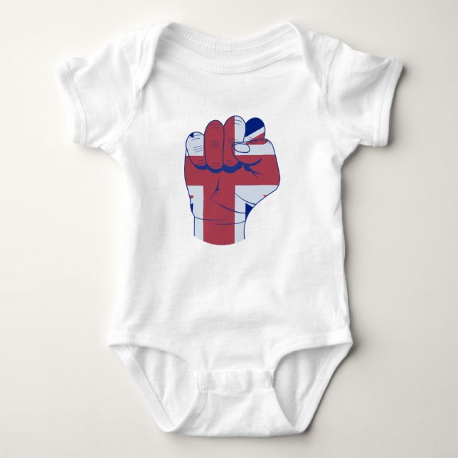 British Raised Fist Baby Bodysuit (Front)