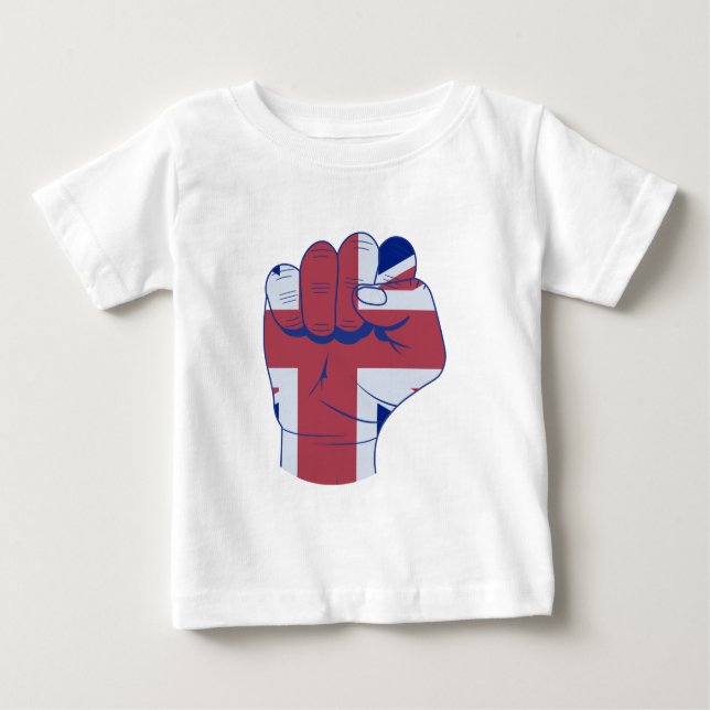 British Raised Fist Baby T-Shirt (Front)