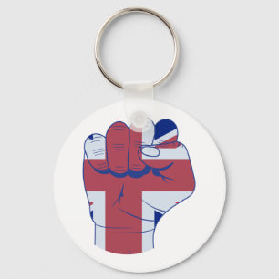 British Raised Fist Key Ring