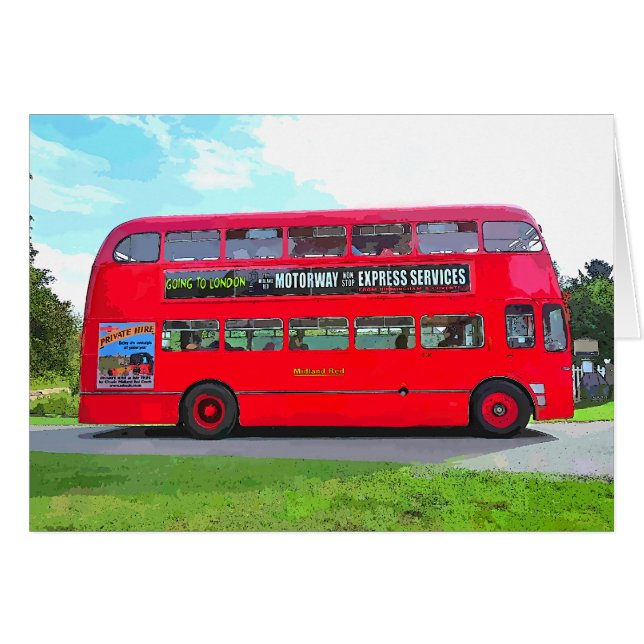 BRITISH RED BUS CARD (Front Horizontal)