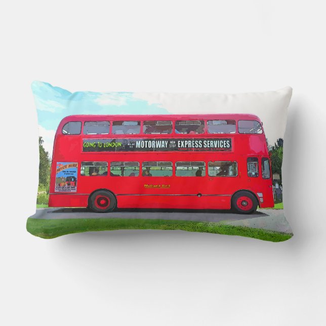 BRITISH RED BUS LUMBAR CUSHION (Front)