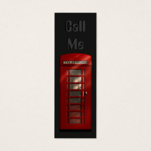 British Red Telephone Box Skinny Profile Cards