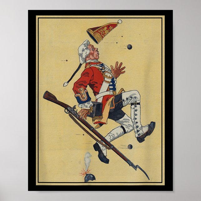 British Redcoat Soldier Dodges Bullets - American  Poster (Front)