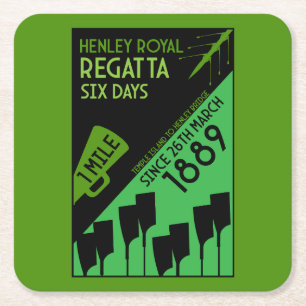 British River Thames Regatta Square Paper Coaster