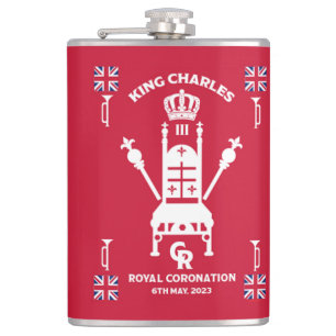 British Royal Coronation King Charles III Hip Flask