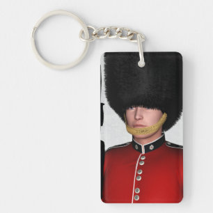 British Royal Guard Soldier London Art Key Ring