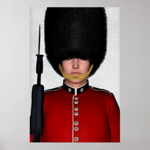 British Royal Guard Soldier London Art Poster