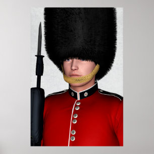 British Royal Guard Soldier London Art Poster