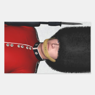 British Royal Guard Soldier London Art Rectangular Sticker