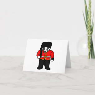 British Royal Guard UK Badger Beefeater Cartoon Card
