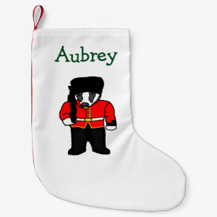 British Royal Guard UK Badger Beefeater Cartoon Small Christmas Stocking