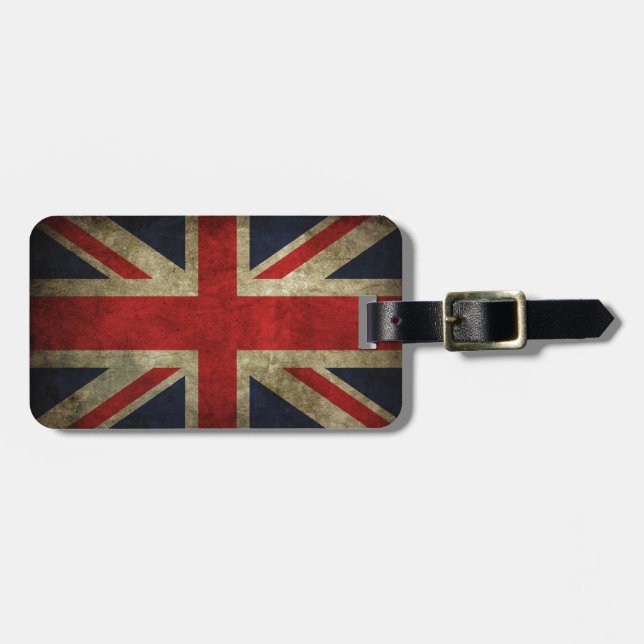 British Royal Union Jack Antique Flag Luggage Tag (Front Horizontal)