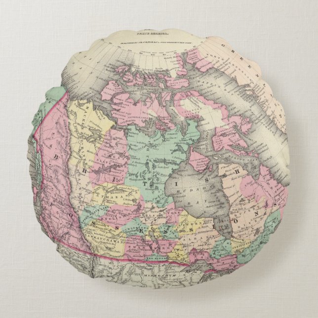 British, Russian & Danish Possessions Round Cushion (Front)