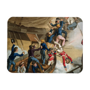 British Sailors Boarding a Man of War, engraved by Magnet