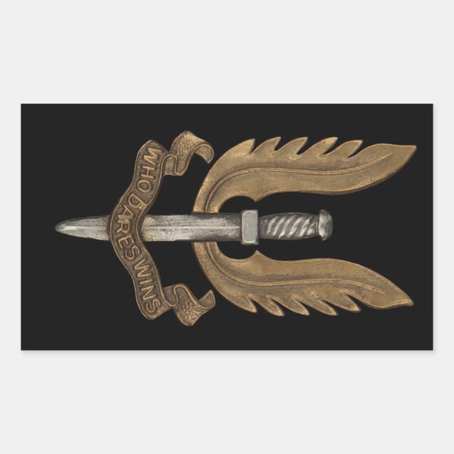 British SAS Rectangular Sticker (Front)