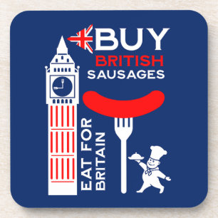 British Sausage And Mash Kitchen Coaster