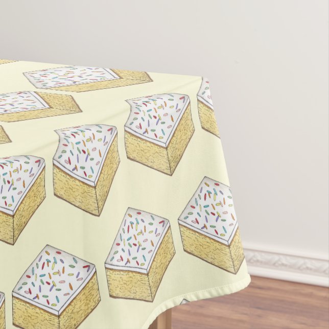 British School Cake Vanilla Slice Rainbow Sprinkle Tablecloth (In Situ)