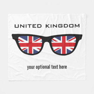 British Shades custom text & colour fleece blanket