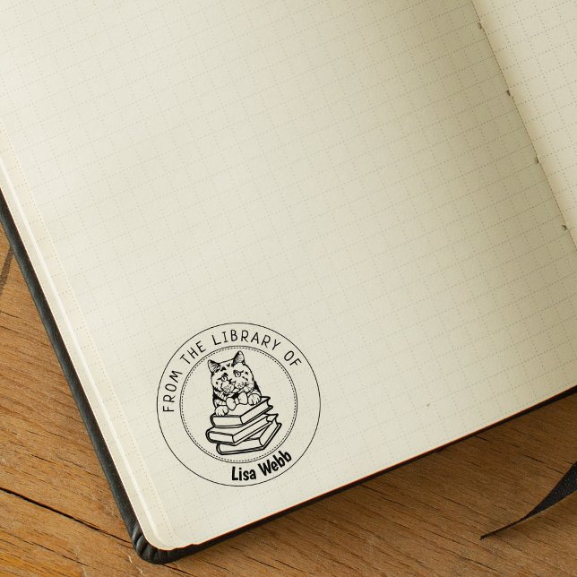 British Short Hair Cat, Book From the Library Of   Rubber Stamp (Creator Uploaded)