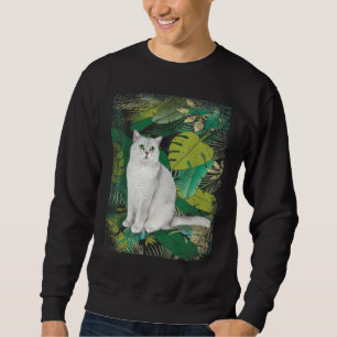 British Short Hair Shorthair Cat Tropical Hawaii V Sweatshirt