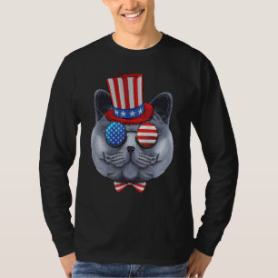 British Shorthair 4th Of July American Usa Uncle S T-Shirt